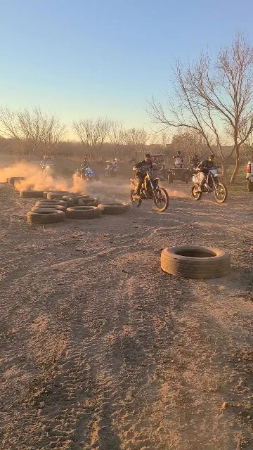 Dirt bike action shot at 281 Country Club offroad park San Antonio TX