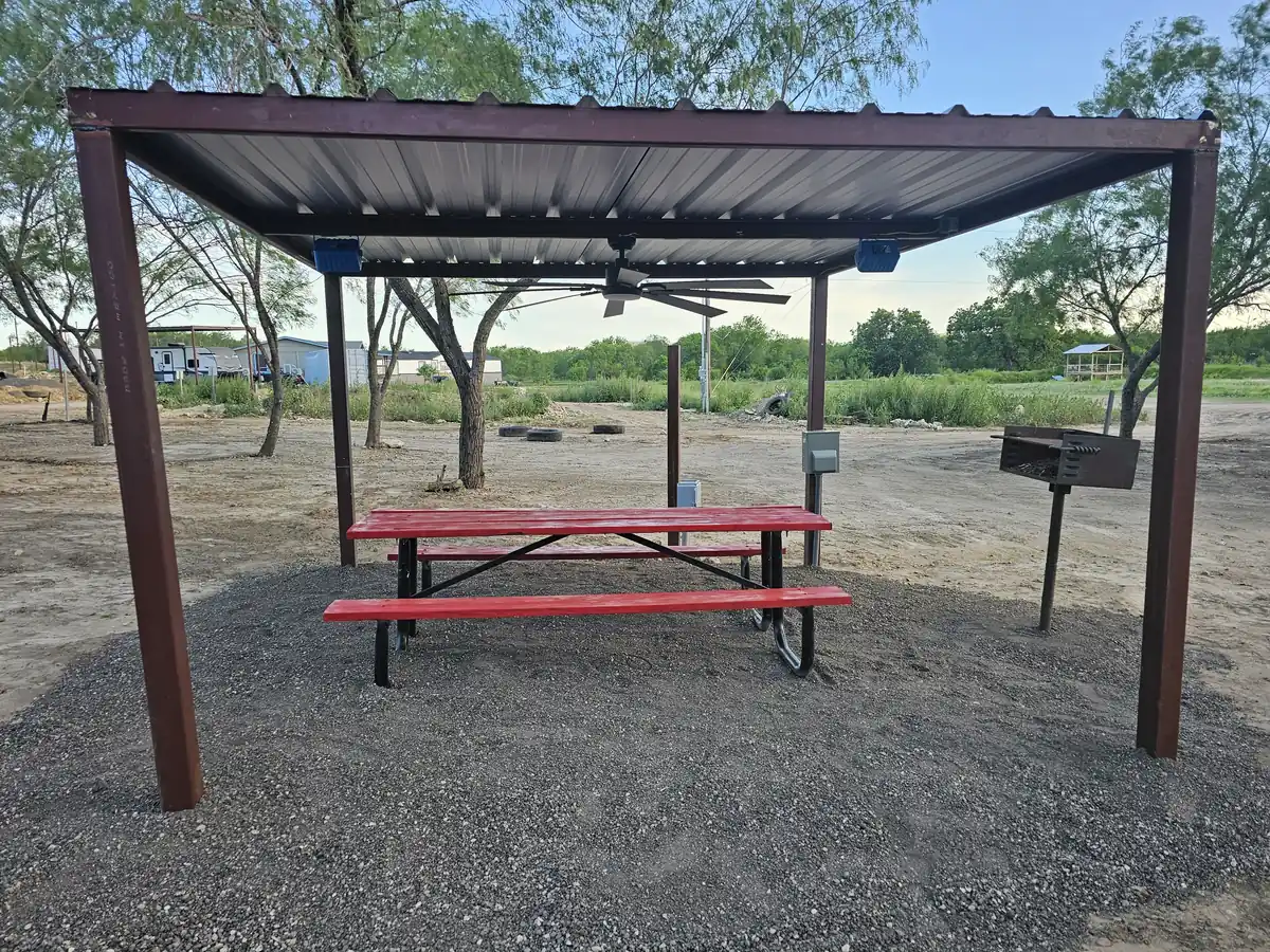 Private picnic canopy with electric and WiFi at 281 Country Club San Antonio TX
